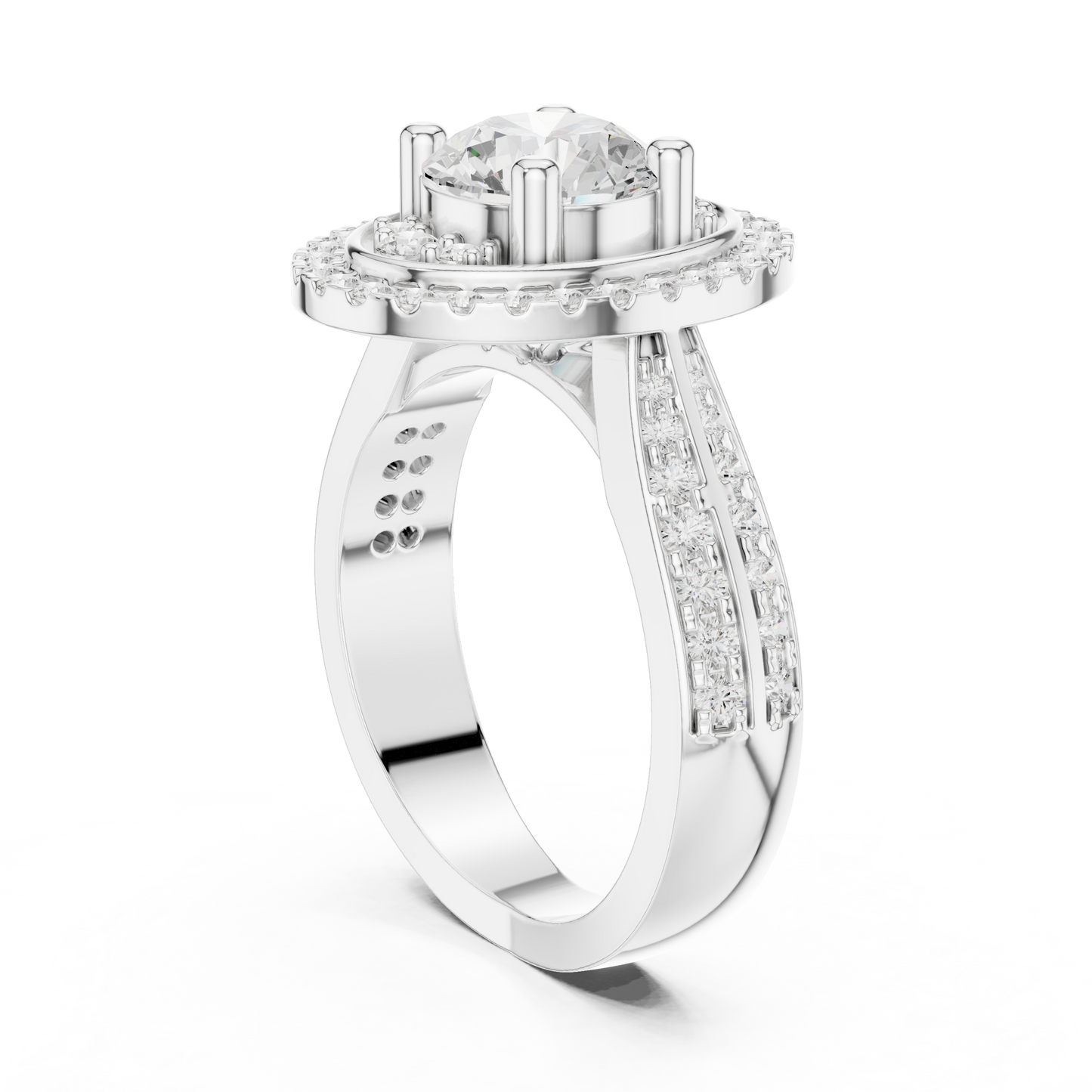 Round Halo Lab Grown Diamond Ring