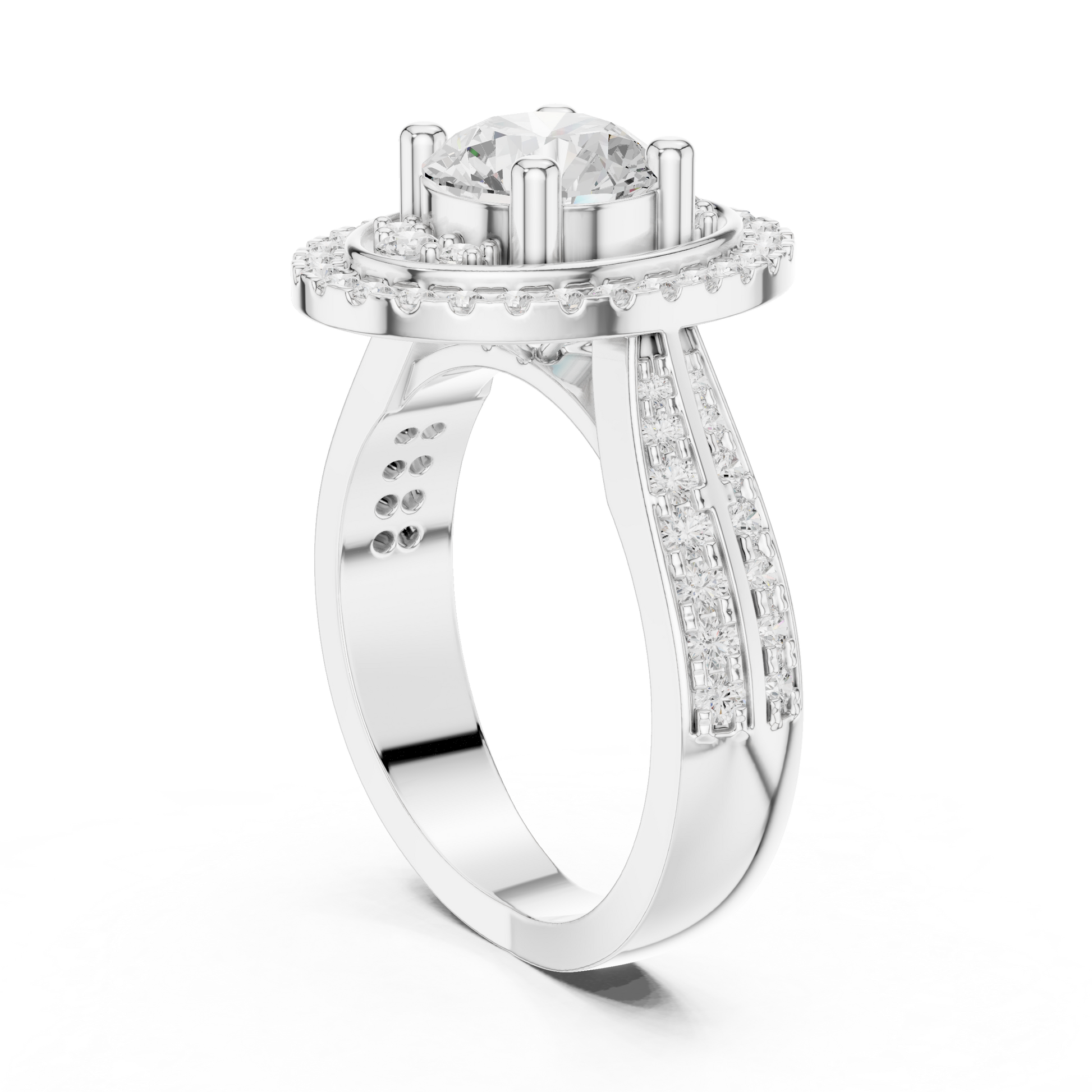 Round Halo Lab Grown Diamond Ring