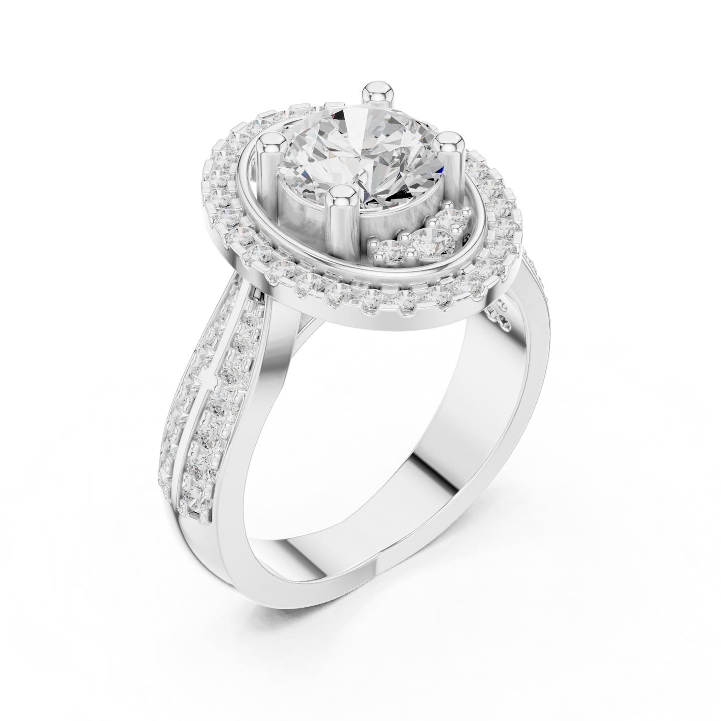 Round Halo Lab Grown Diamond Ring