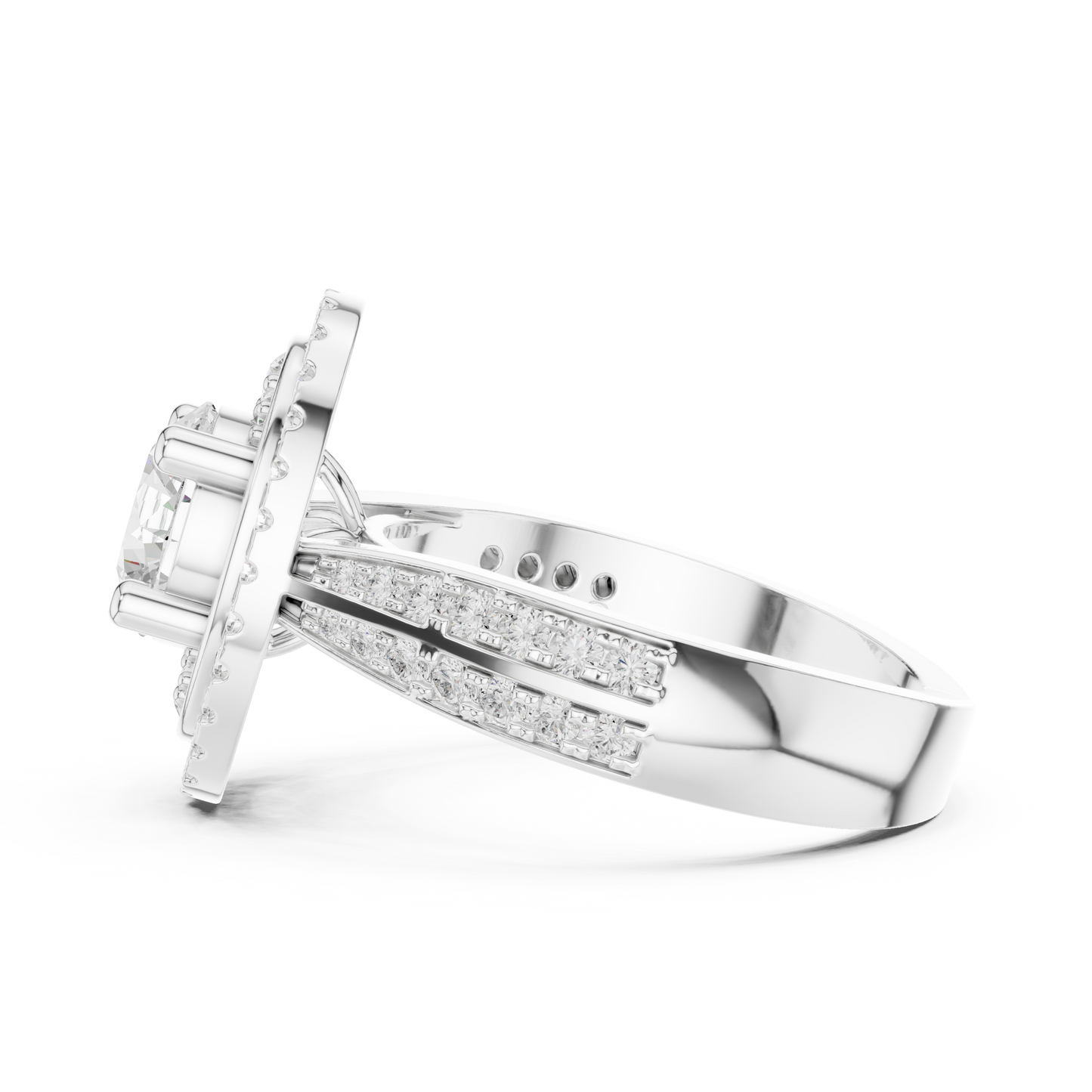 Round Halo Lab Grown Diamond Ring