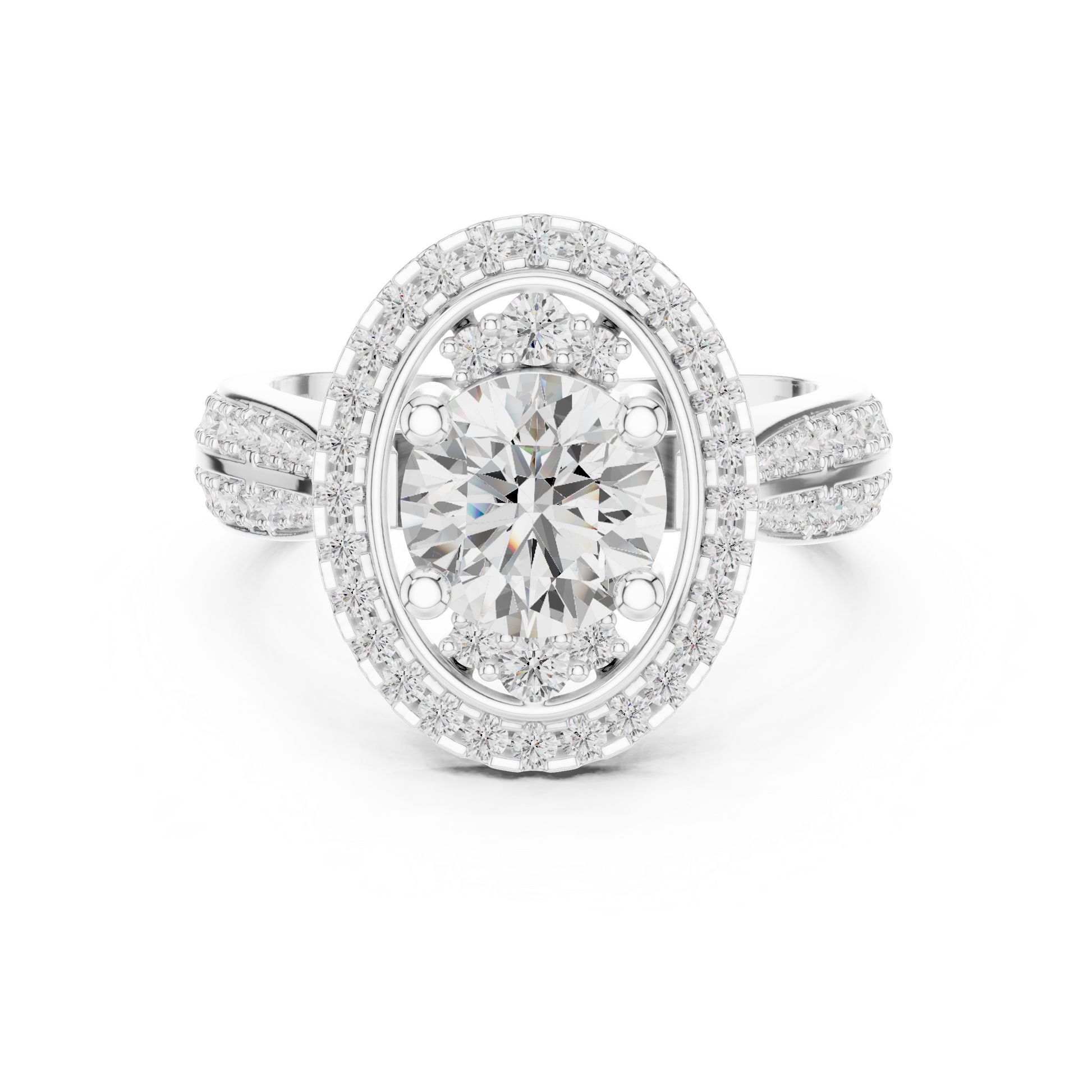 Round Halo Lab Grown Diamond Ring