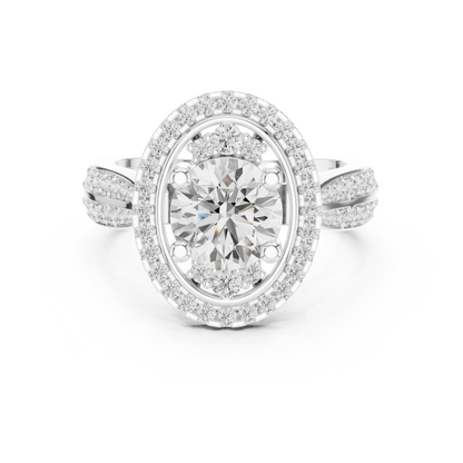 Round Halo Lab Grown Diamond Ring