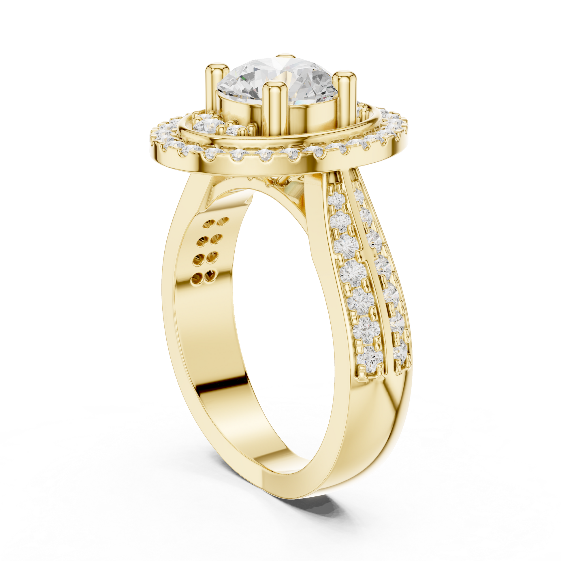 Round Halo Lab Grown Diamond Ring