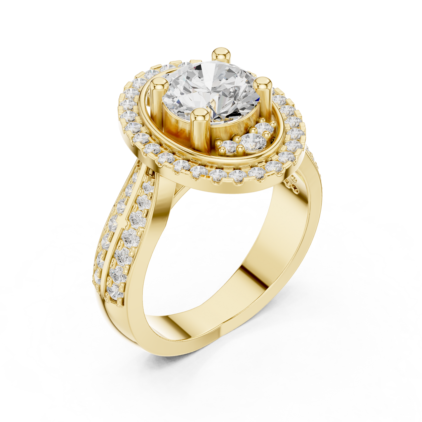 Round Halo Lab Grown Diamond Ring