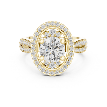 Round Halo Lab Grown Diamond Ring