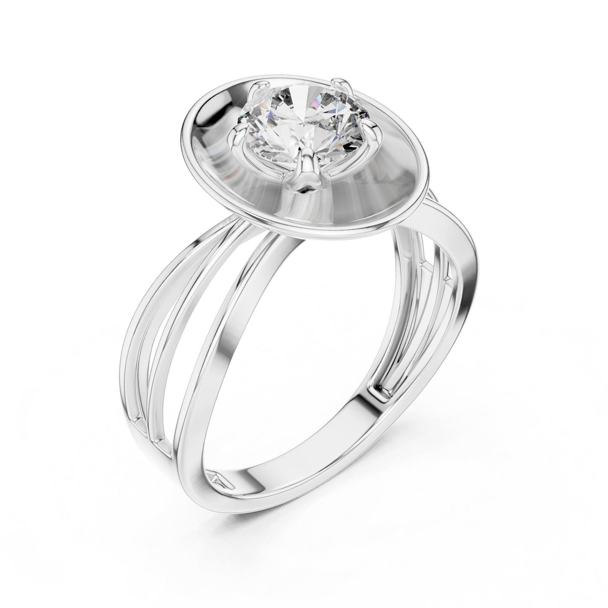 Round Halo Lab Grown Diamond Ring