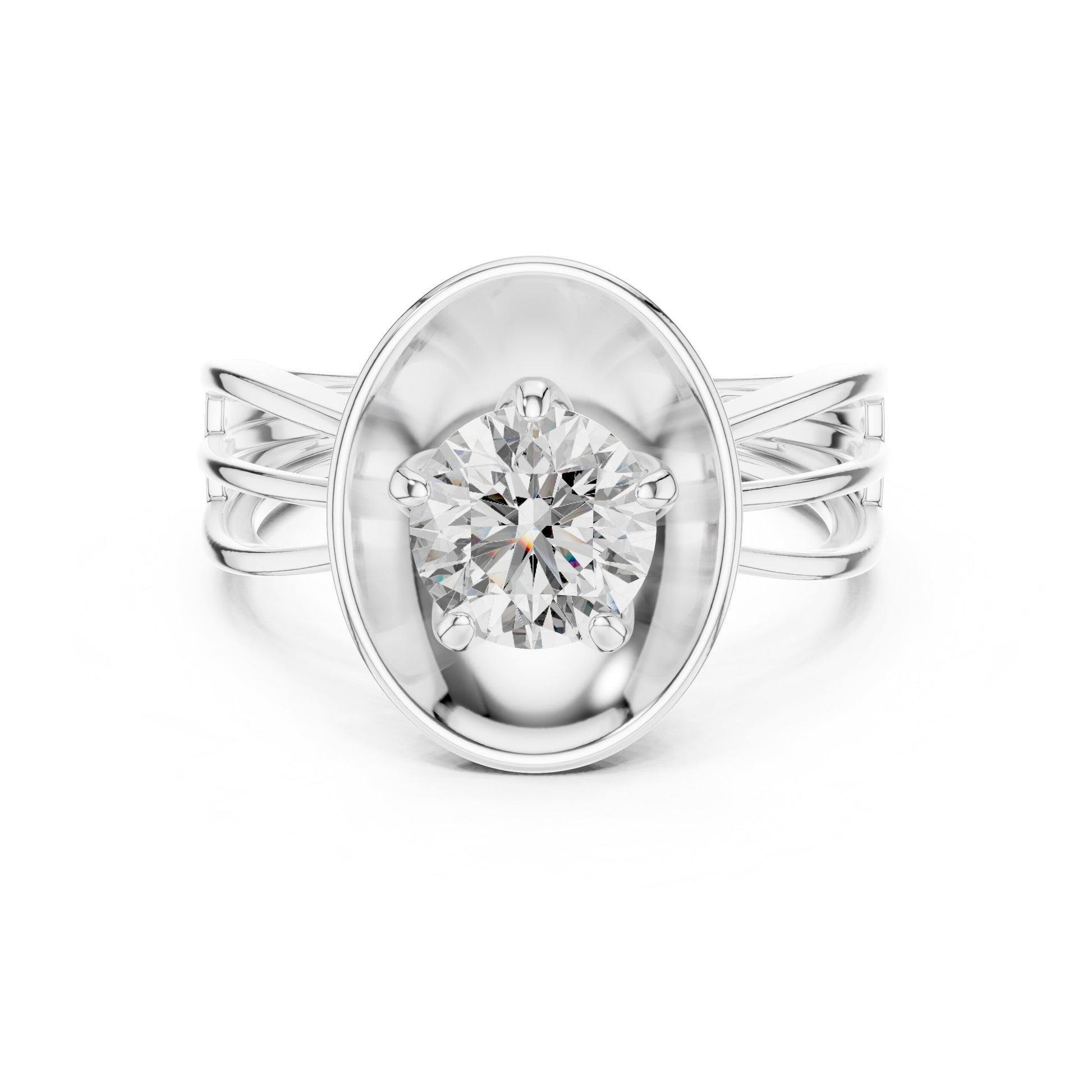 Round Halo Lab Grown Diamond Ring