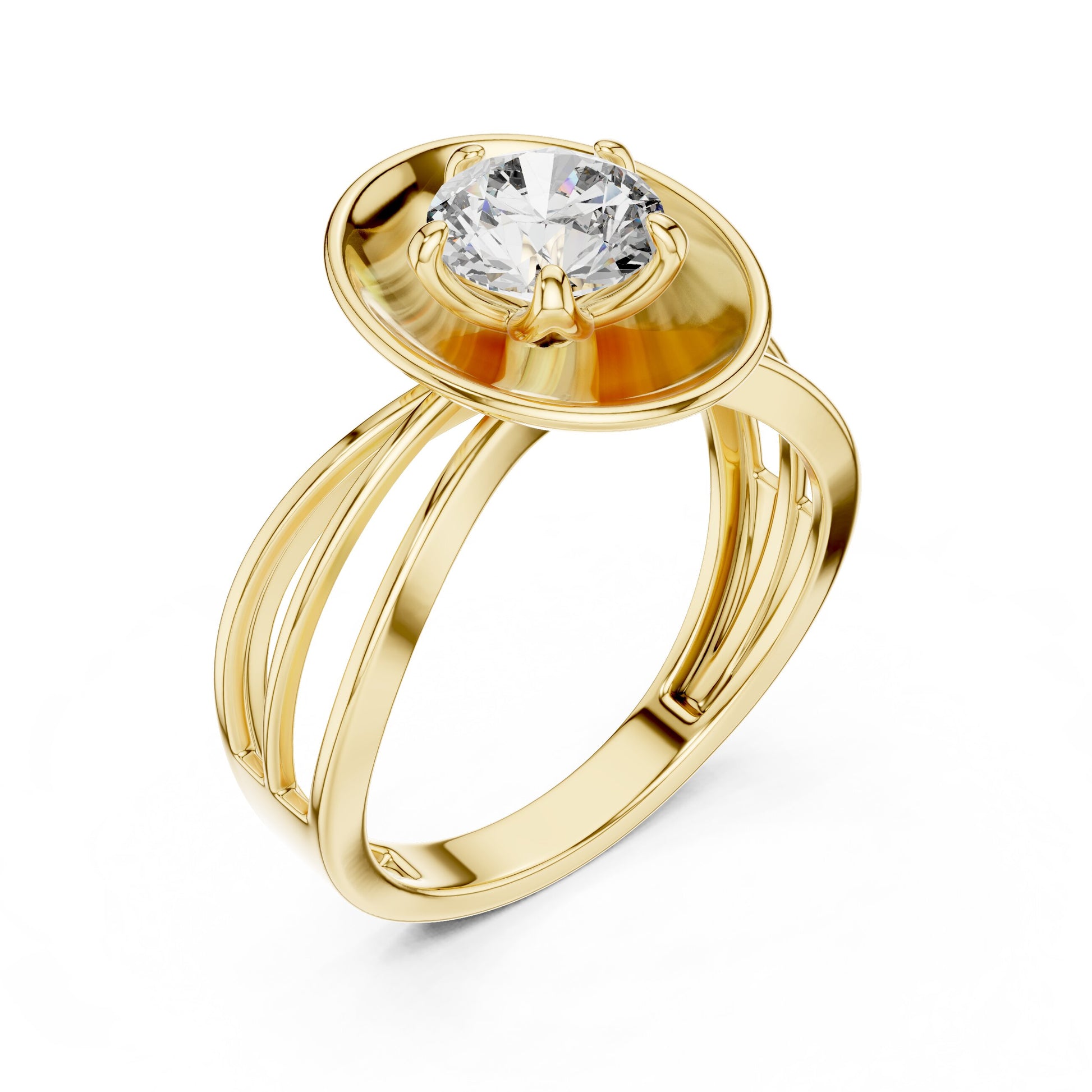 Round Halo Lab Grown Diamond Ring