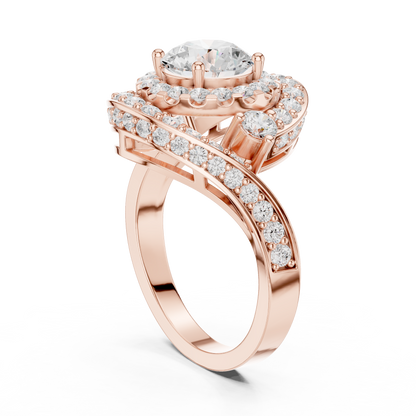 Round Halo Lab Grown Diamond Ring