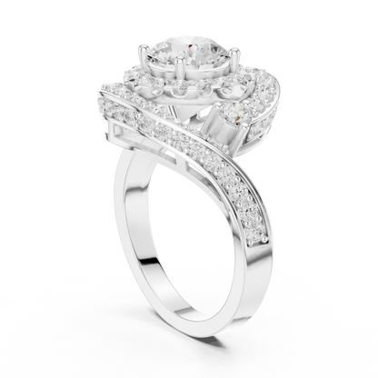 Round Halo Lab Grown Diamond Ring