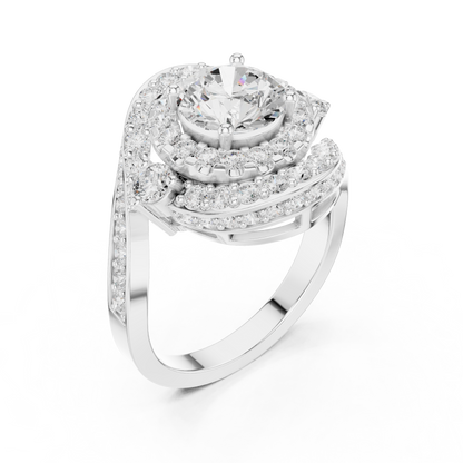 Round Halo Lab Grown Diamond Ring