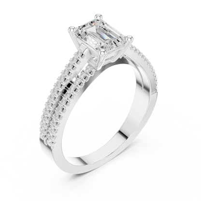 Round Side Stone Lab Grown Diamond Ring