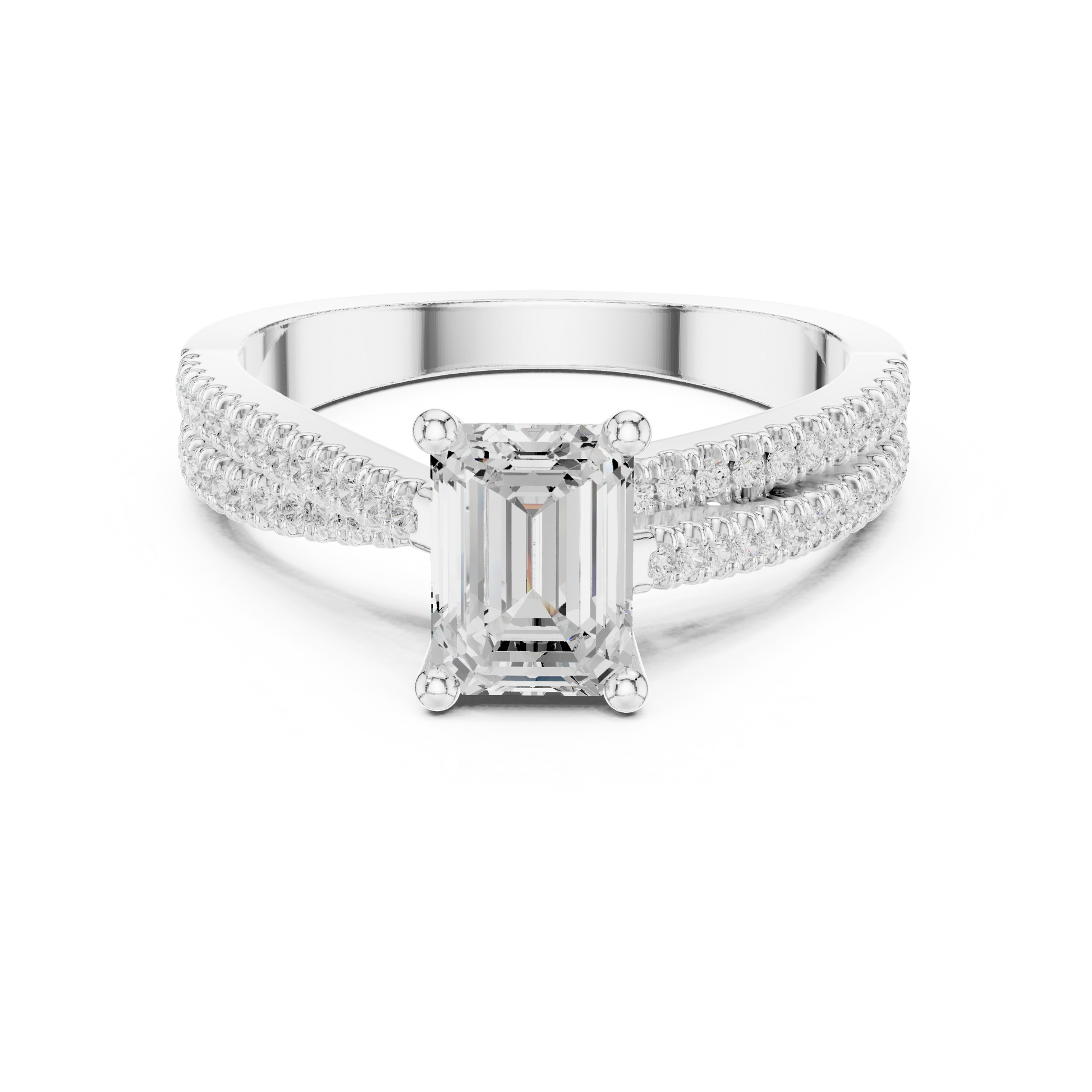 Round Side Stone Lab Grown Diamond Ring