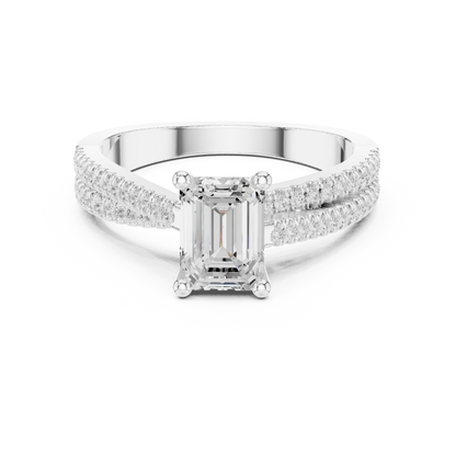 Round Side Stone Lab Grown Diamond Ring