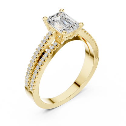 Round Side Stone Lab Grown Diamond Ring