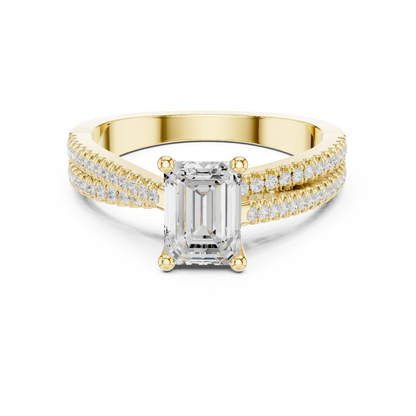 Round Side Stone Lab Grown Diamond Ring