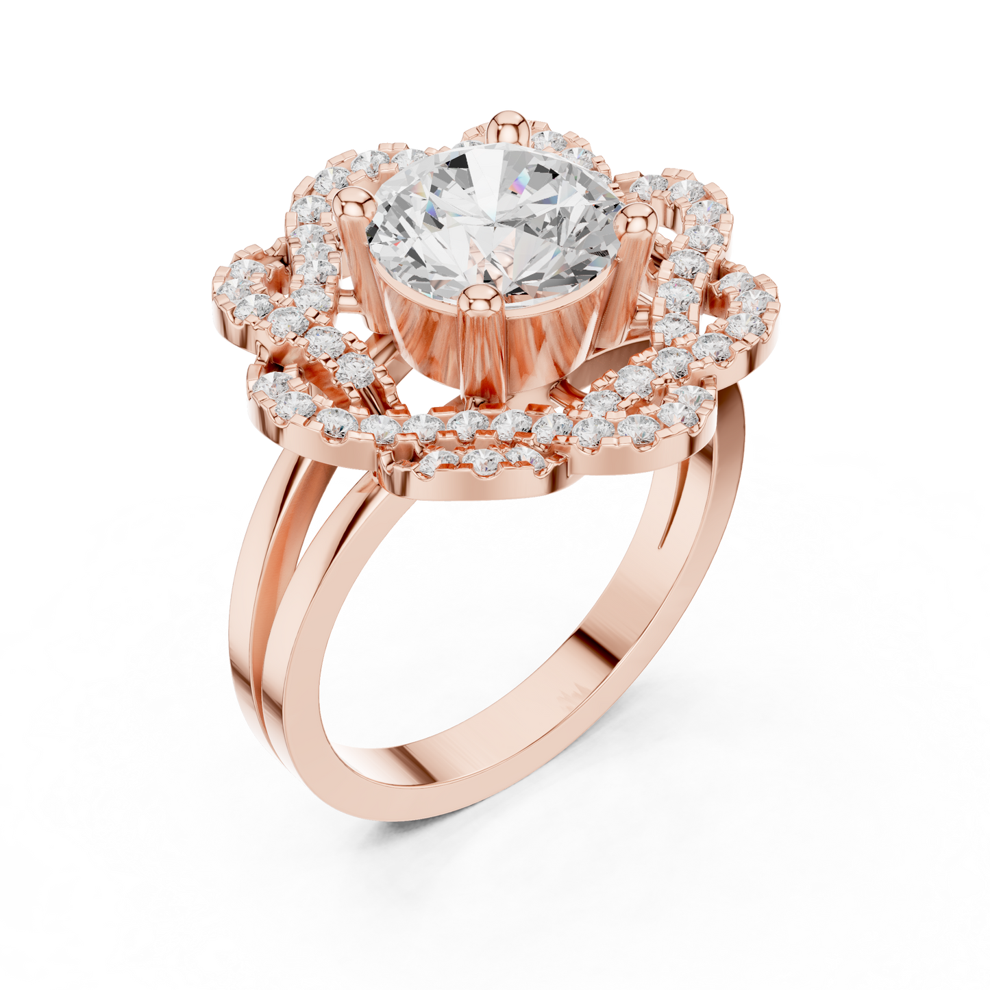 Round Halo Lab Grown Diamond Ring