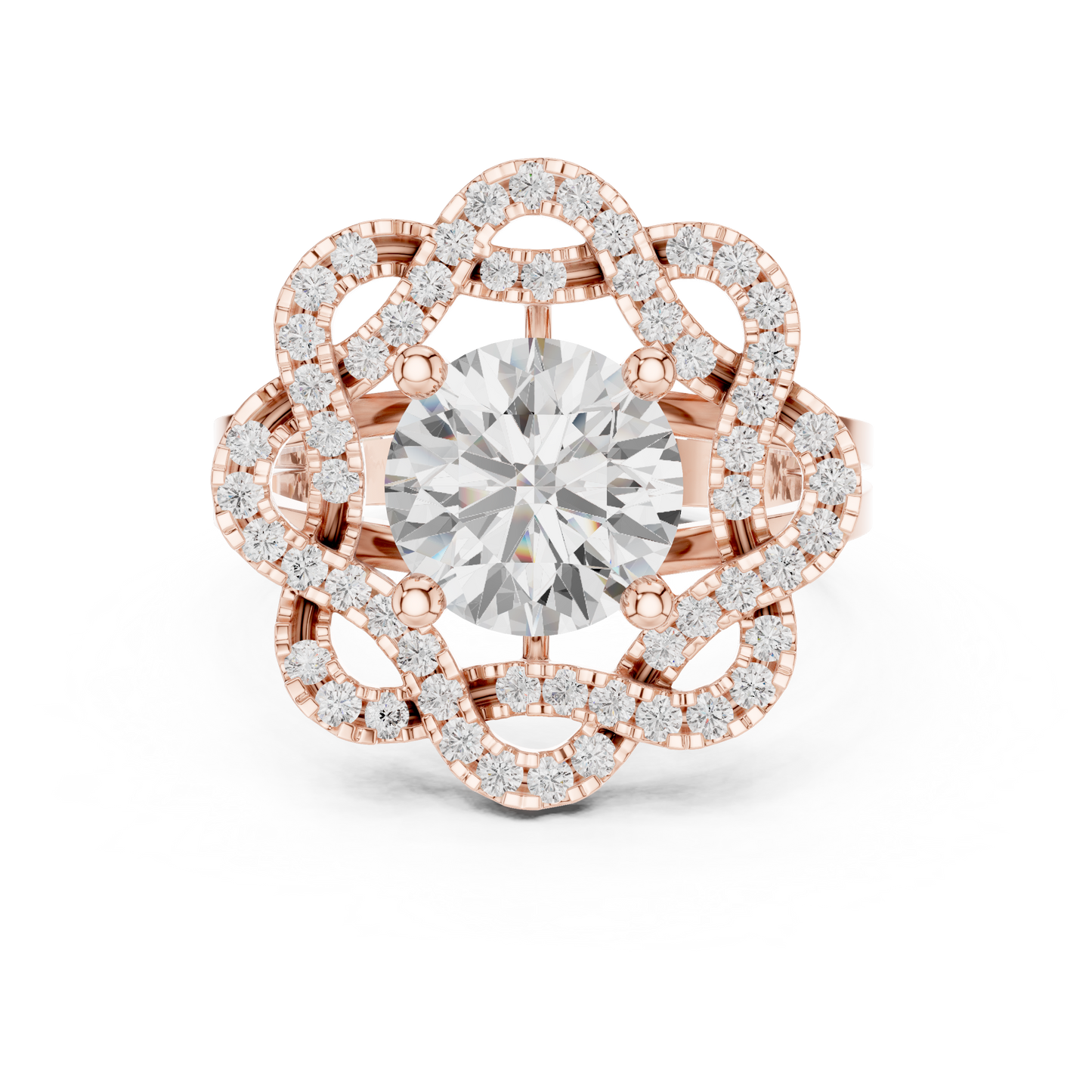 Round Halo Lab Grown Diamond Ring