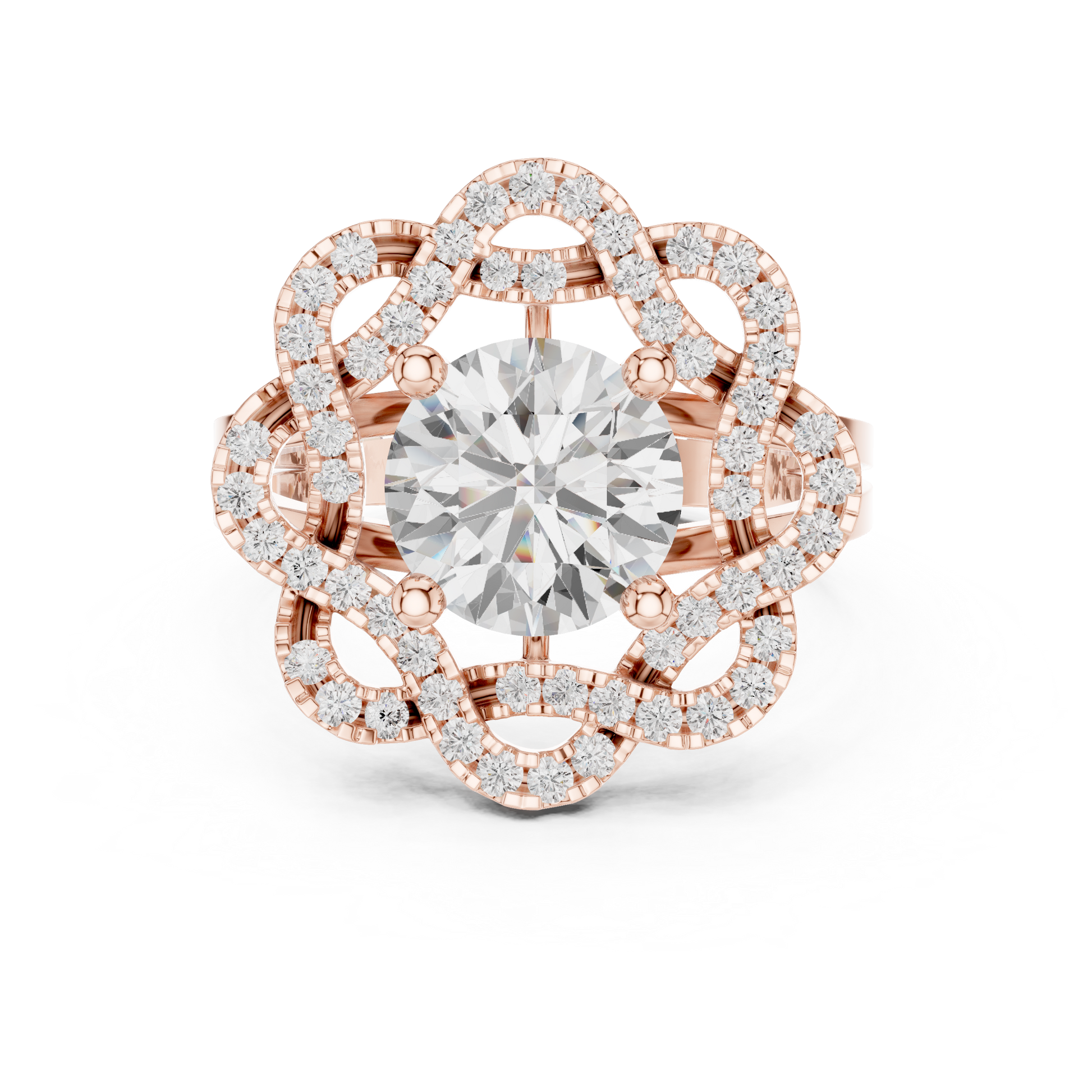 Round Halo Lab Grown Diamond Ring