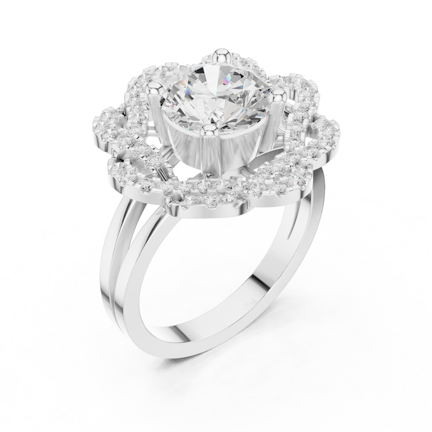 Round Halo Lab Grown Diamond Ring