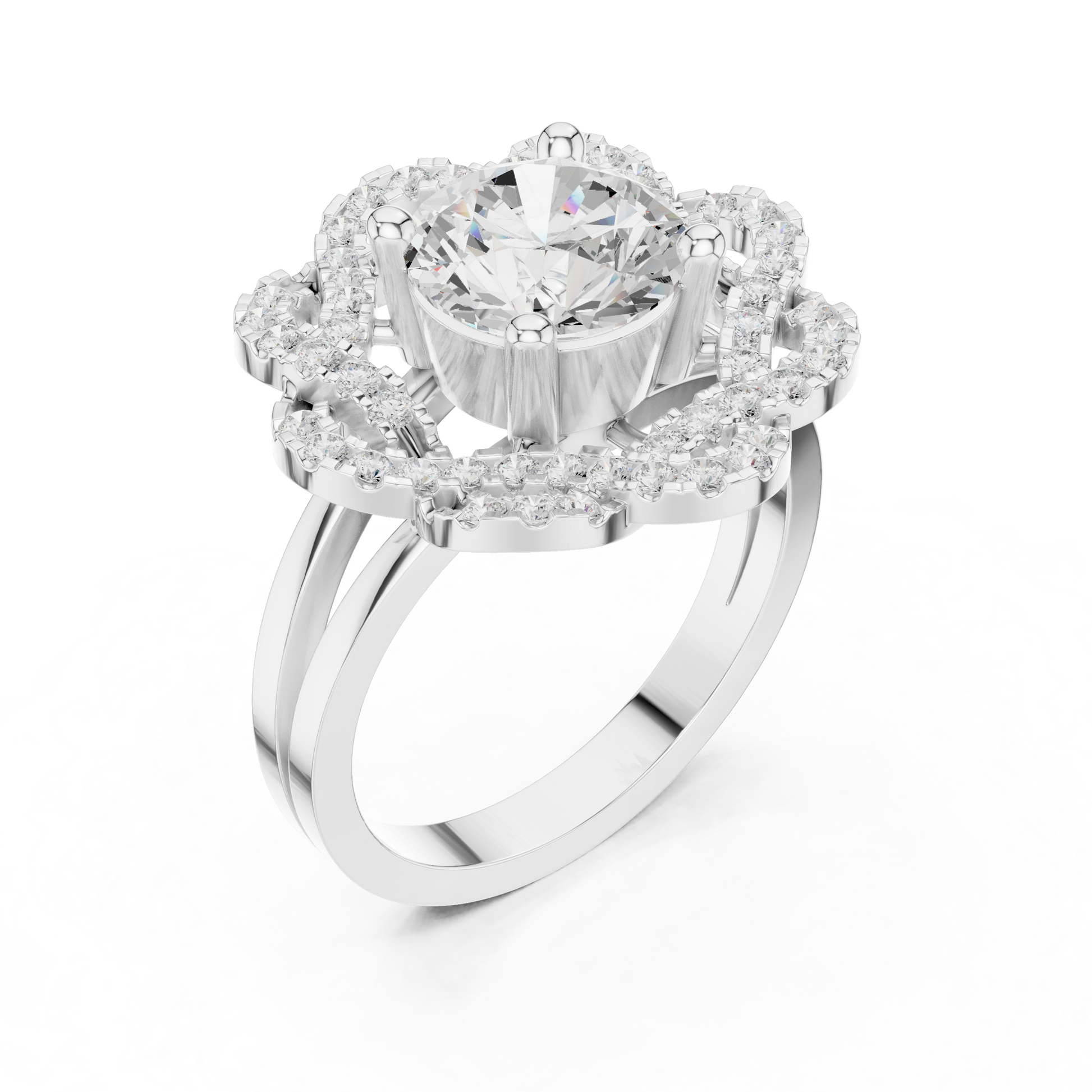 Round Halo Lab Grown Diamond Ring