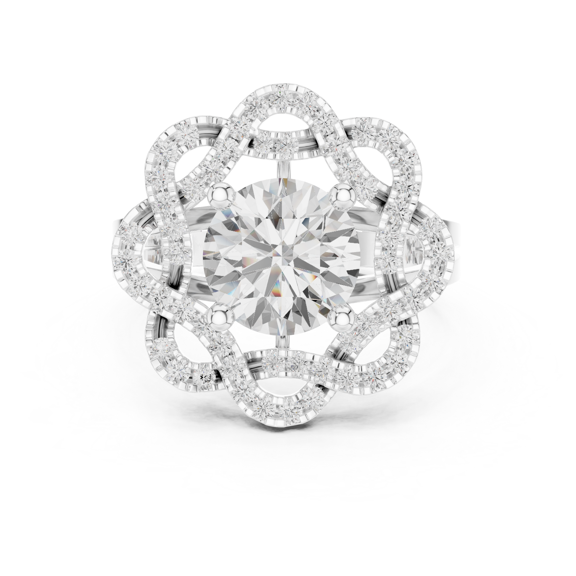 Round Halo Lab Grown Diamond Ring