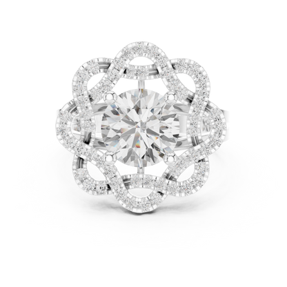Round Halo Lab Grown Diamond Ring