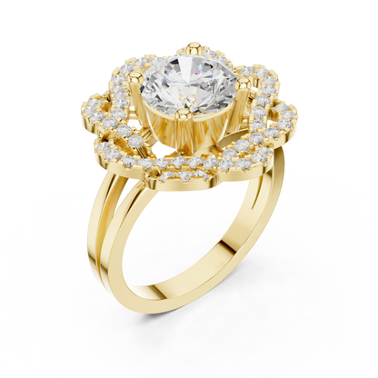 Round Halo Lab Grown Diamond Ring