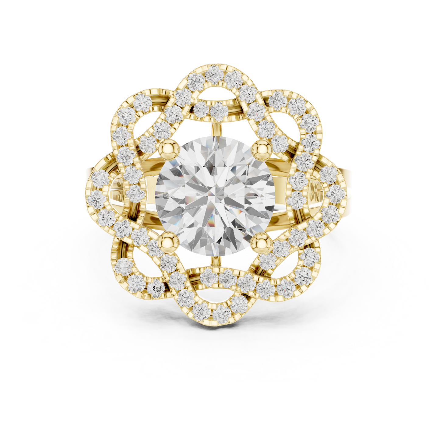 Round Halo Lab Grown Diamond Ring