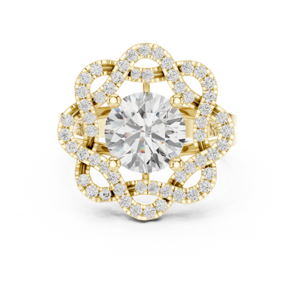 Round Halo Lab Grown Diamond Ring
