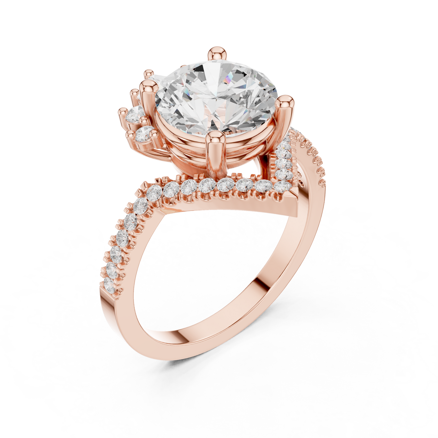 Round Halo Lab Grown Diamond Ring