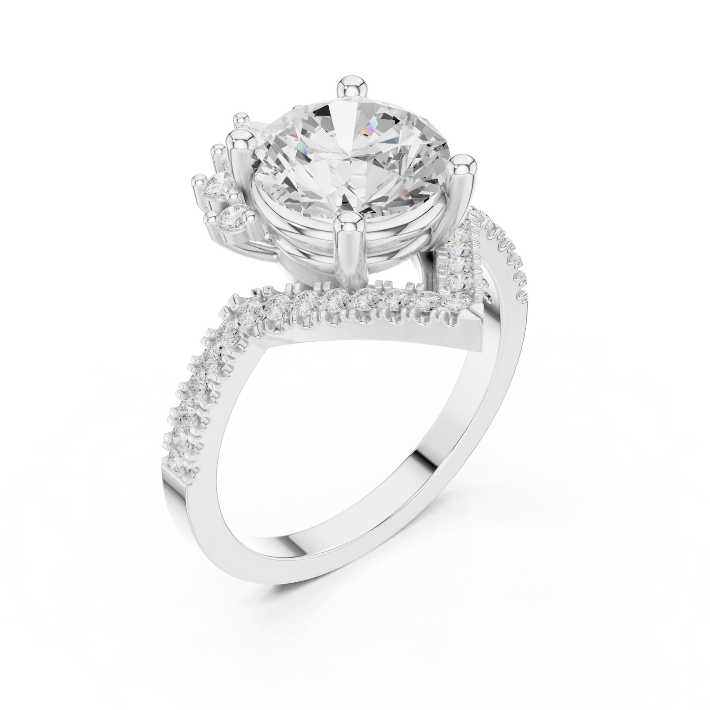 Round Halo Lab Grown Diamond Ring