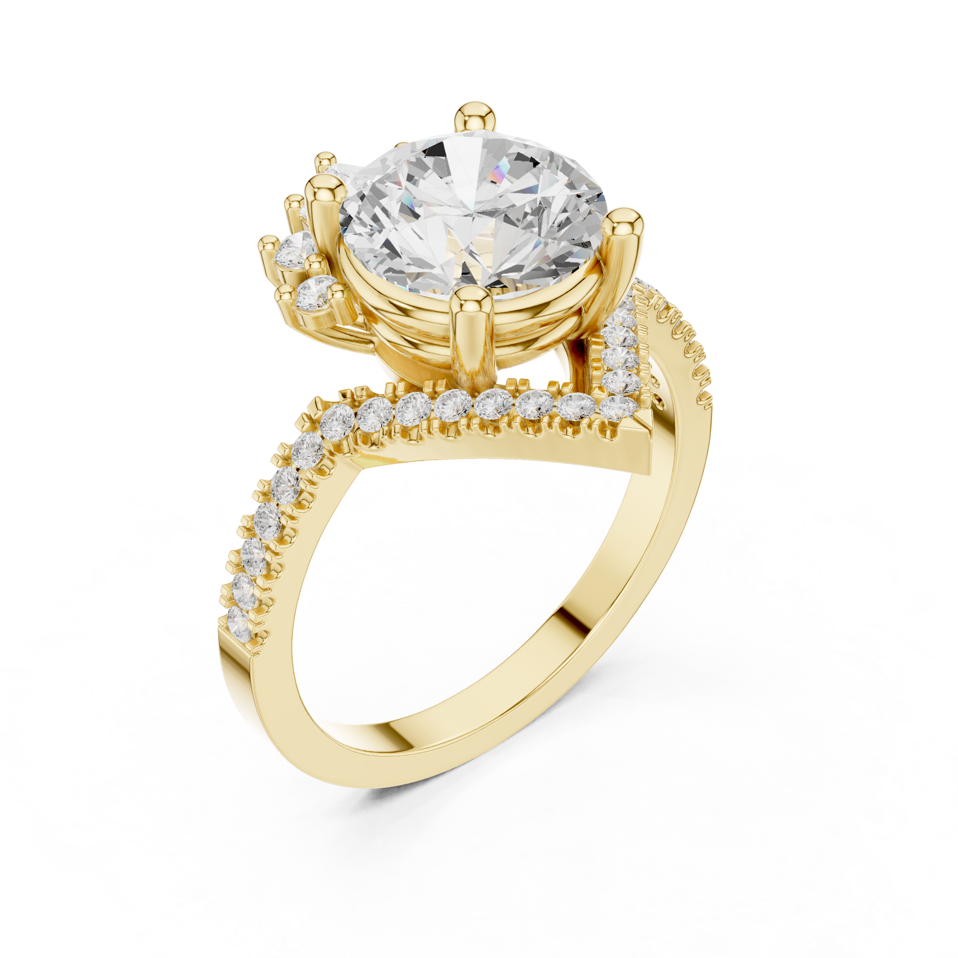 Round Halo Lab Grown Diamond Ring