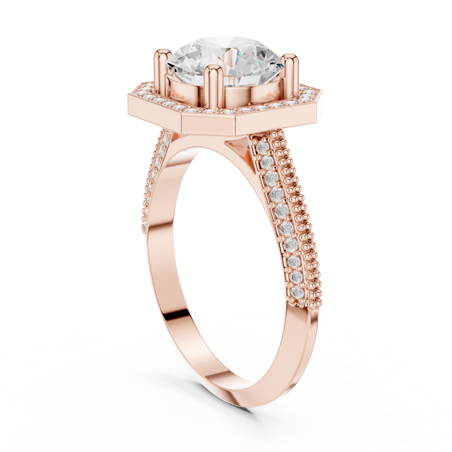 Round Halo Lab Grown Diamond Ring