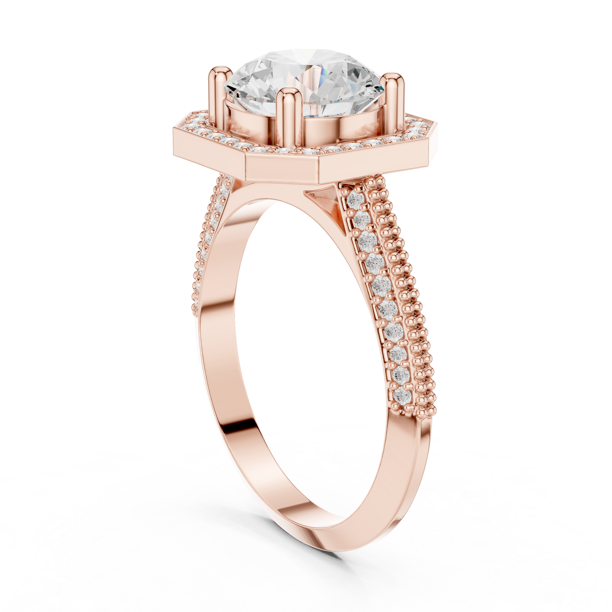 Round Halo Lab Grown Diamond Ring