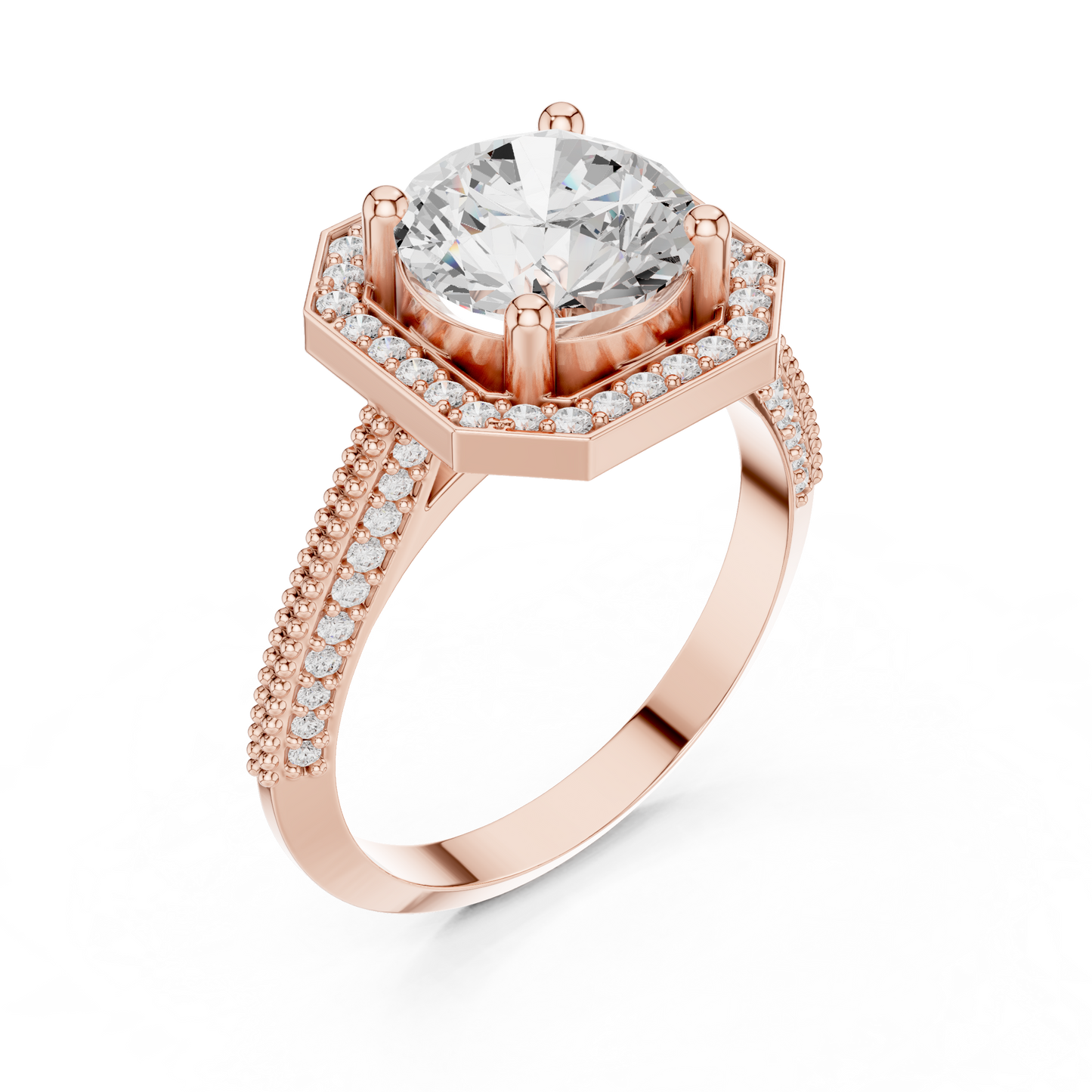 Round Halo Lab Grown Diamond Ring