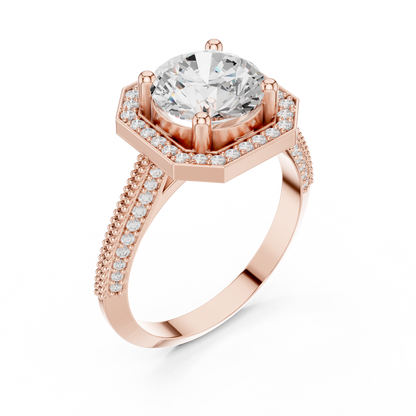 Round Halo Lab Grown Diamond Ring