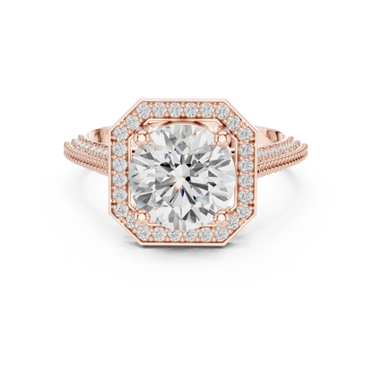 Round Halo Lab Grown Diamond Ring