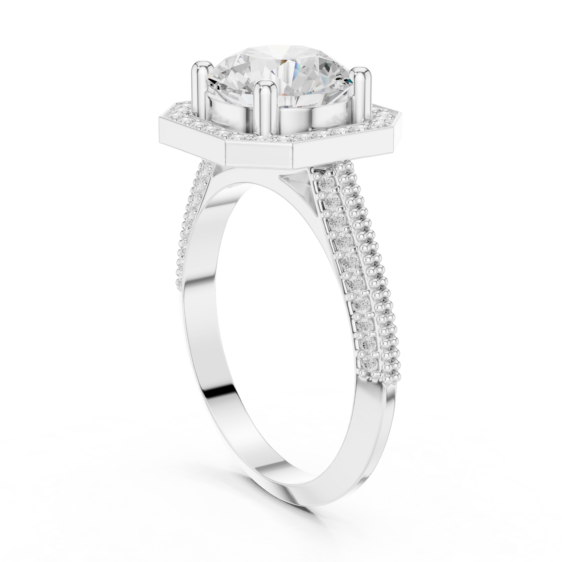 Round Halo Lab Grown Diamond Ring
