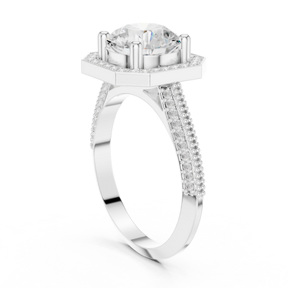 Round Halo Lab Grown Diamond Ring