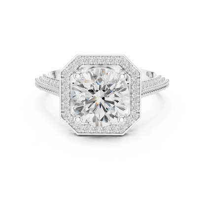 Round Halo Lab Grown Diamond Ring