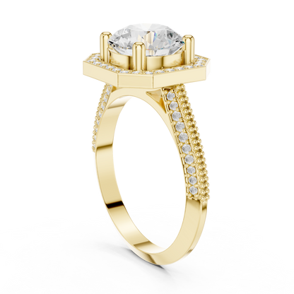 Round Halo Lab Grown Diamond Ring