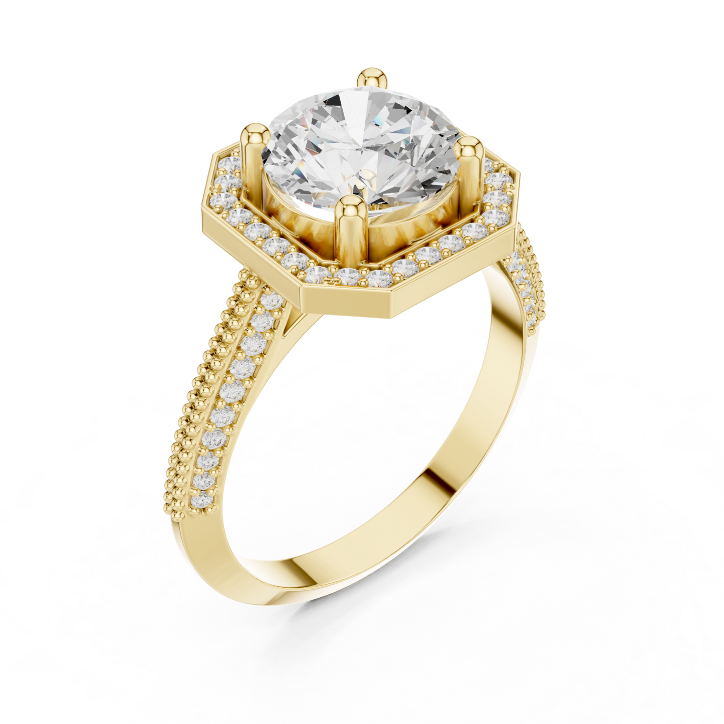 Round Halo Lab Grown Diamond Ring