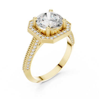 Round Halo Lab Grown Diamond Ring