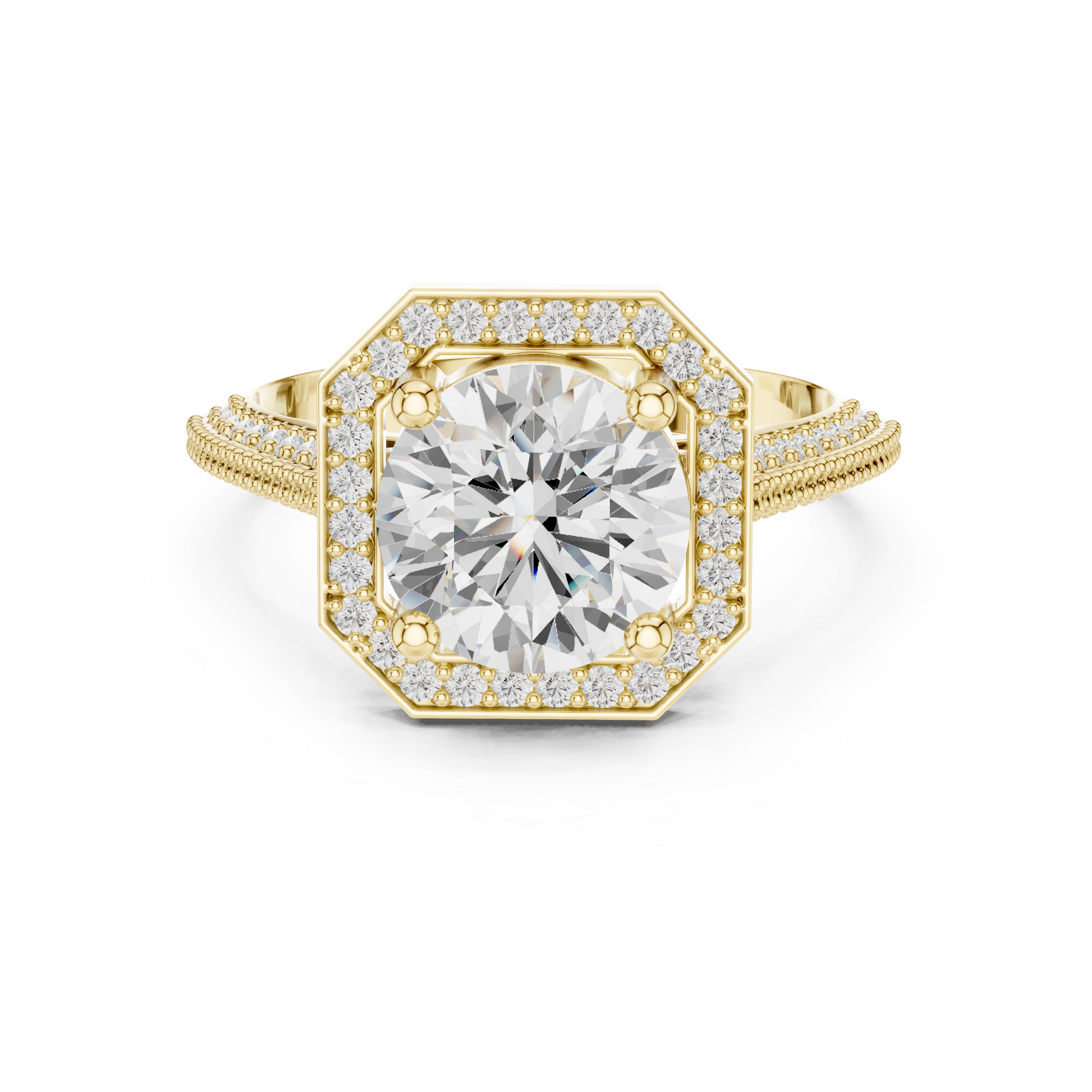 Round Halo Lab Grown Diamond Ring