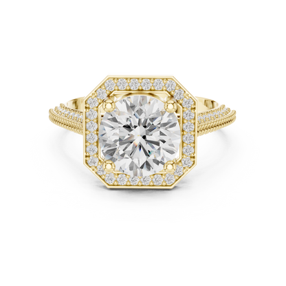 Round Halo Lab Grown Diamond Ring