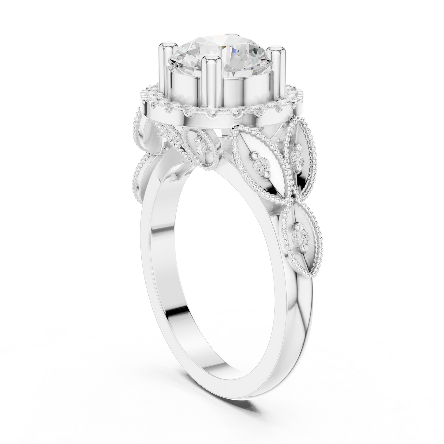 Mixed Shape Lab Grown Diamond Halo Ring