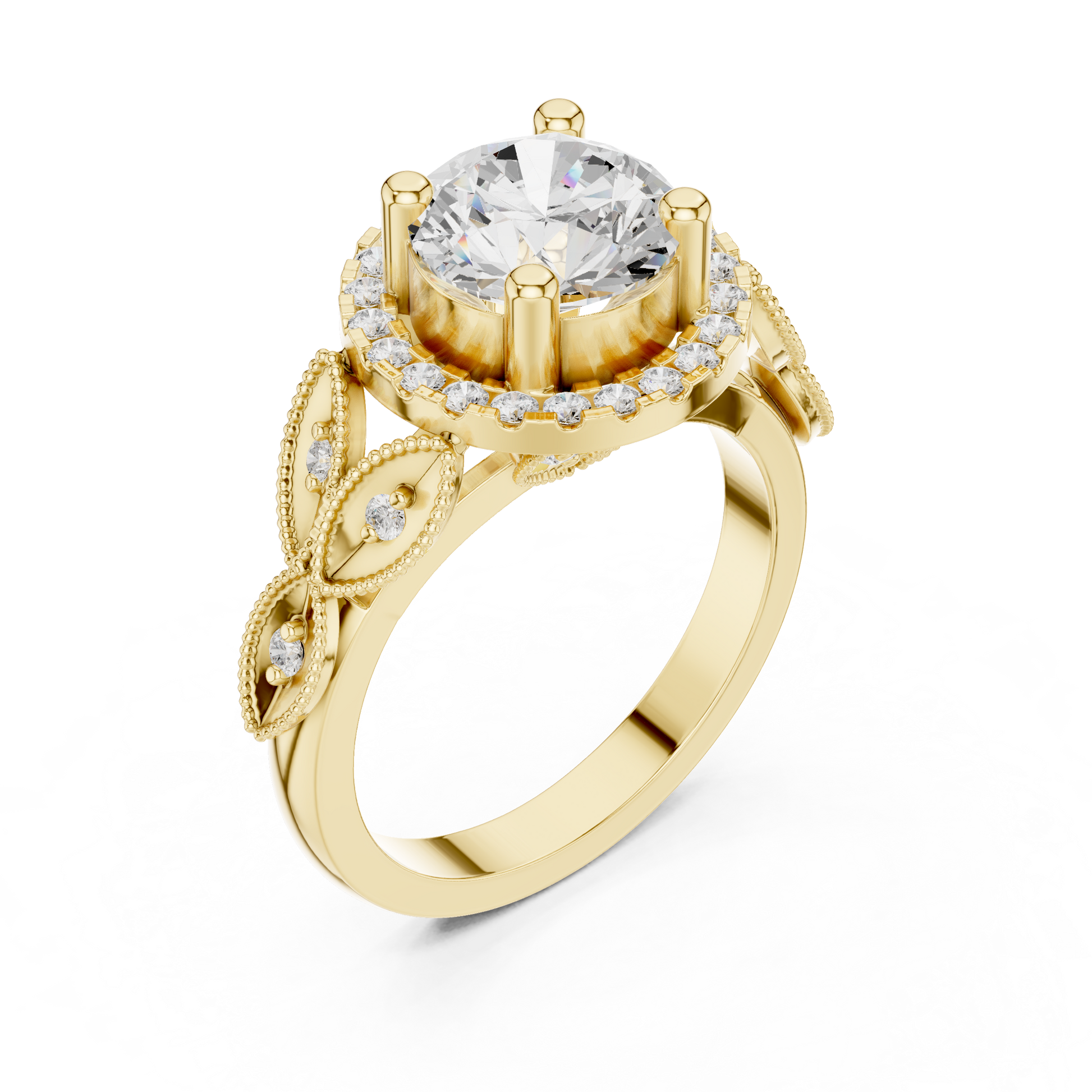 Mixed Shape Lab Grown Diamond Halo Ring