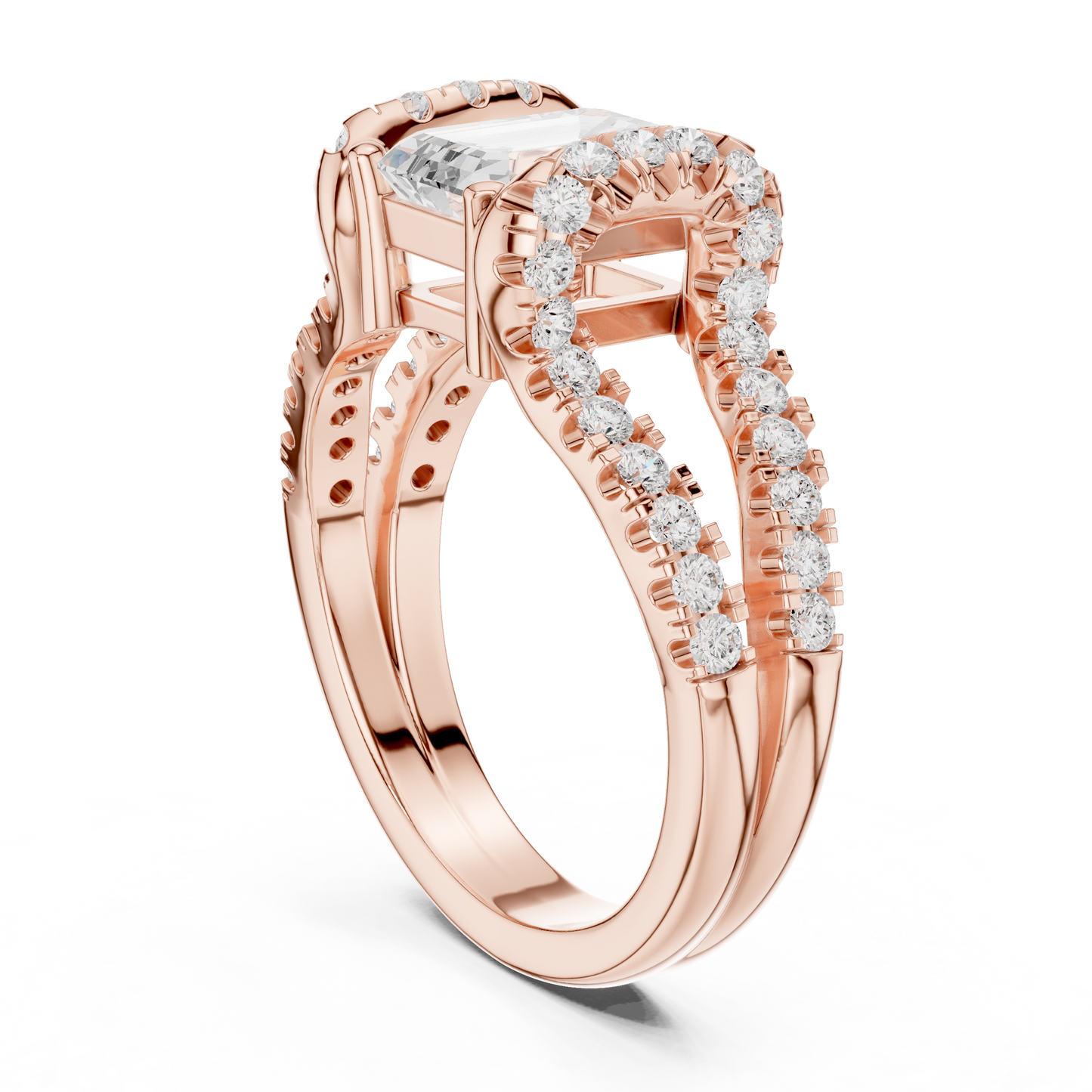 Mixed Shape Lab Grown Diamond Halo Ring