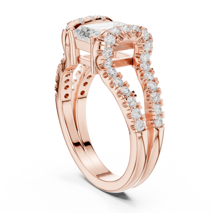 Mixed Shape Lab Grown Diamond Halo Ring